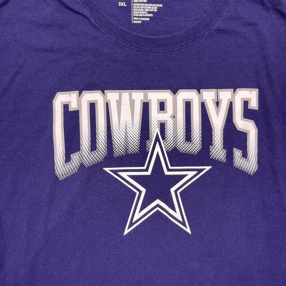 dallas‎ cowboys shirt blue cotton nfl football long sleeve mens 3xl